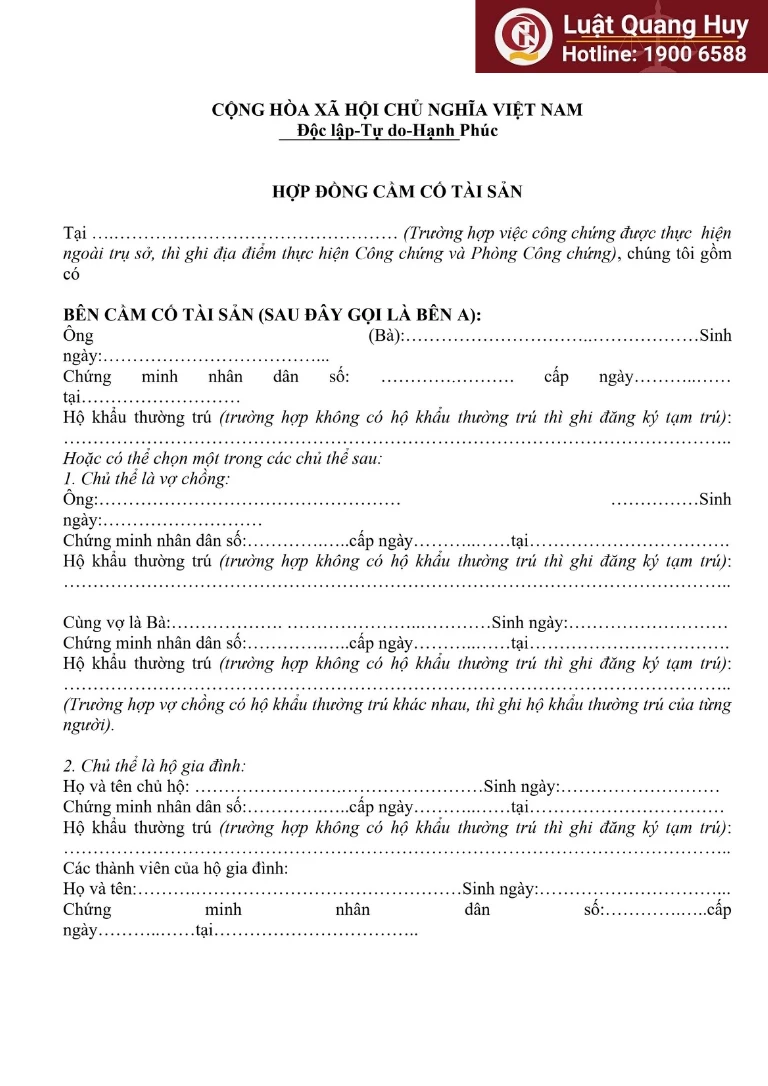 c&ocirc;ng chứng hợp đồng cầm cố - H&igrave;nh 1