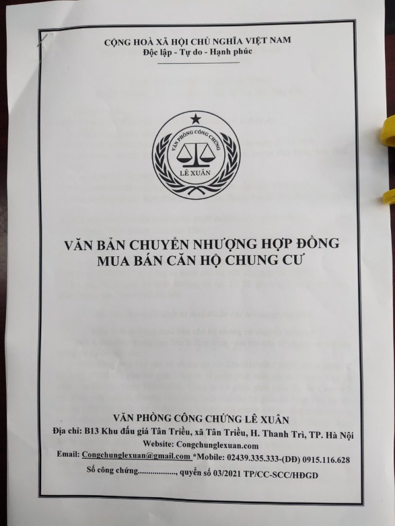 công chứng hợp đồng chuyển nhượng căn hộ - Hình 4