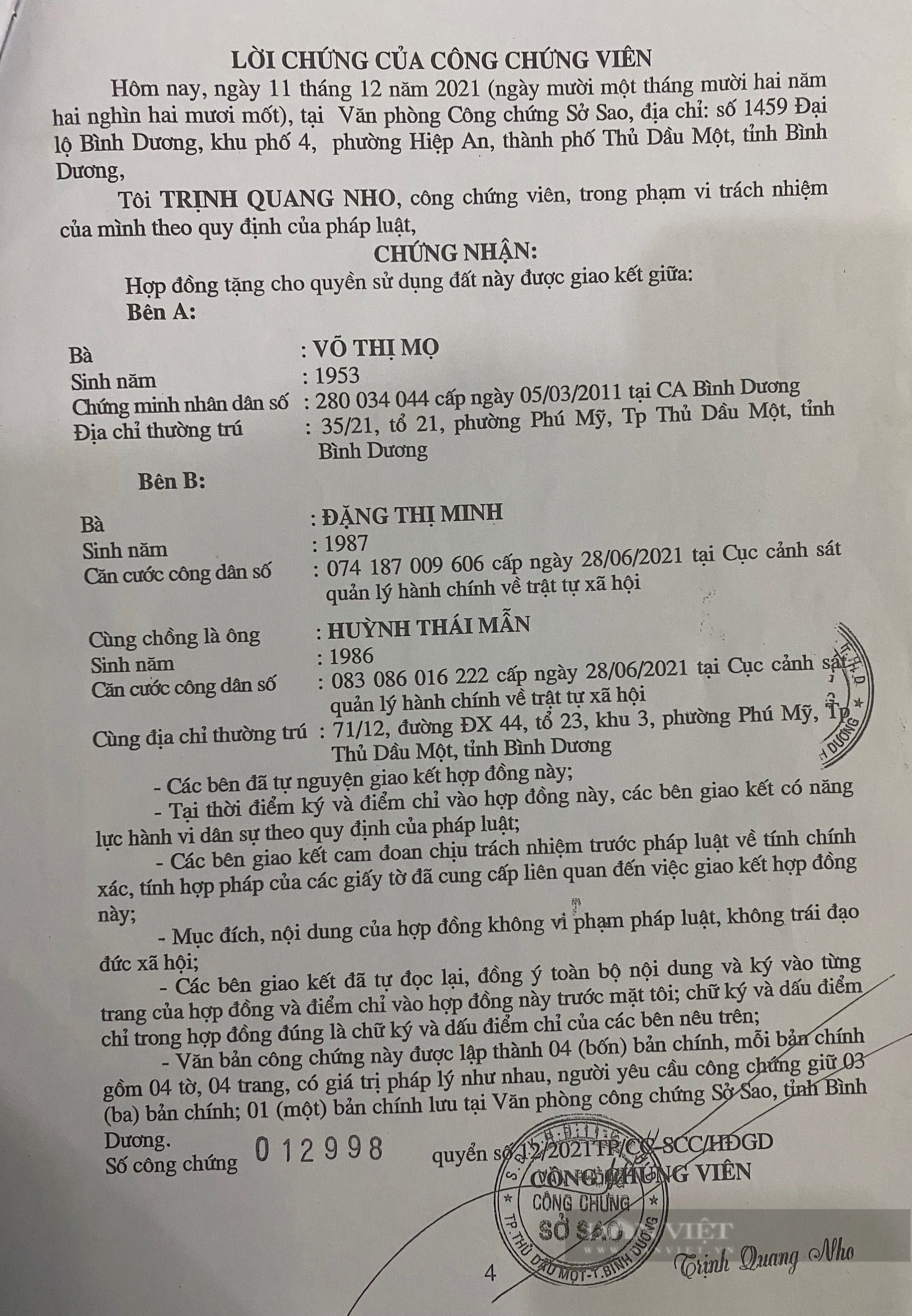 công chứng hợp đồng tặng cho đất - Hình 4