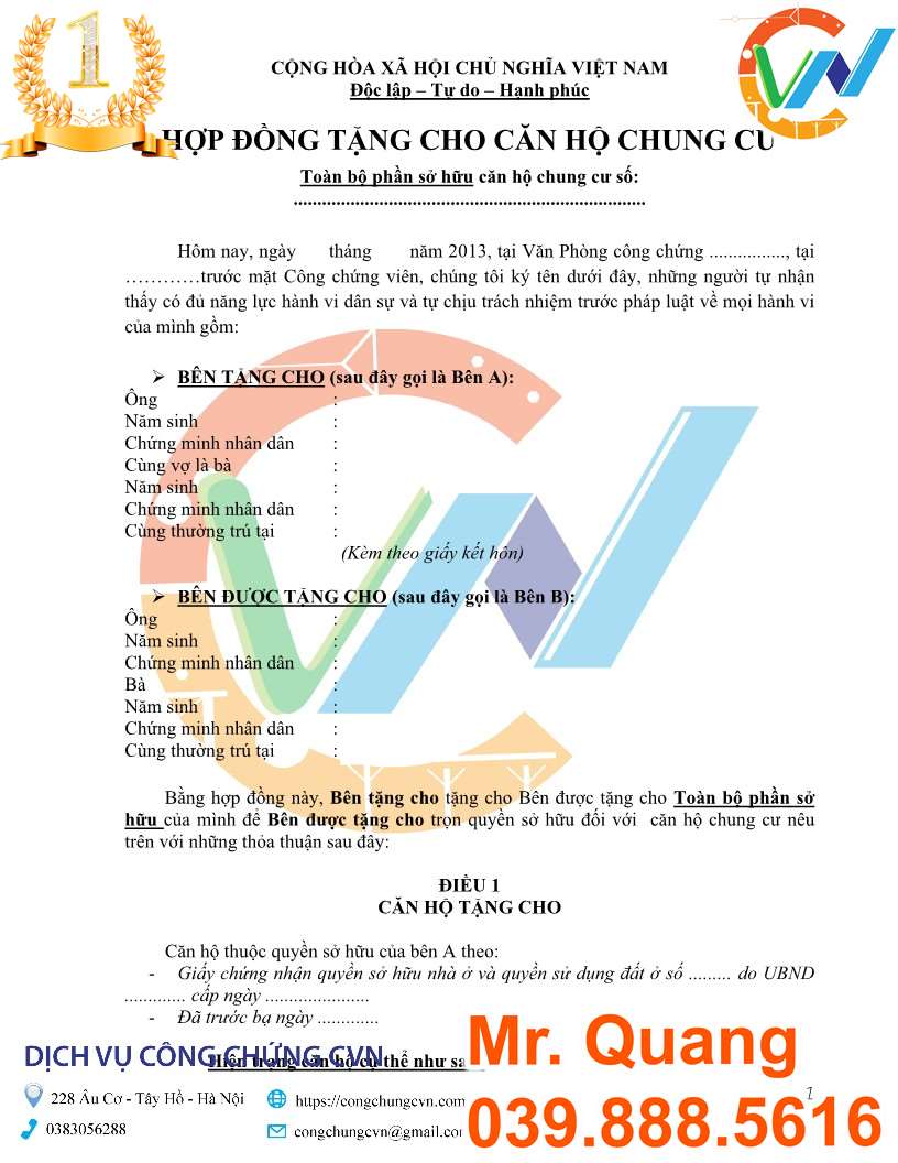 công chứng hợp đồng tặng cho nhà - Hình 3