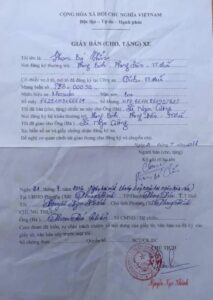công chứng mua bán xe cũ