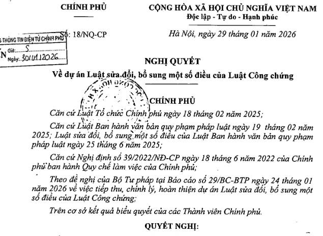 công chứng nghị quyết công ty