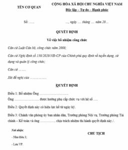 công chứng quyết định bổ nhiệm