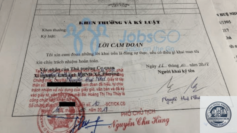 công chứng sơ yếu lý lịch ở đâu
