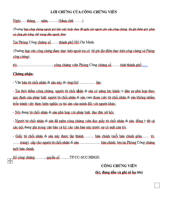 công chứng từ chối nhận di sản - Hình 2