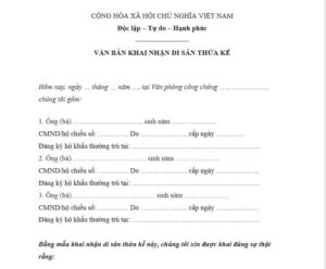công chứng văn bản khai nhận di sản