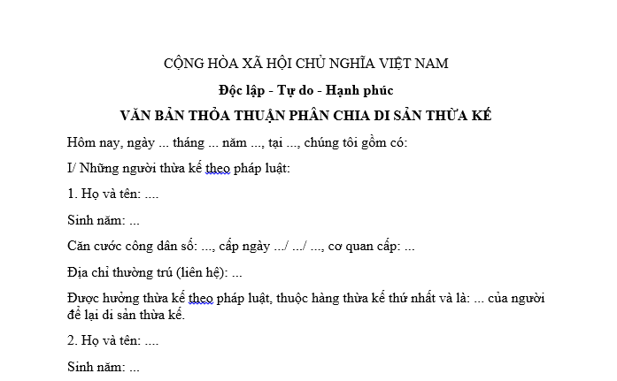 c&ocirc;ng chứng văn bản thỏa thuận ph&acirc;n chia di sản - H&igrave;nh 3