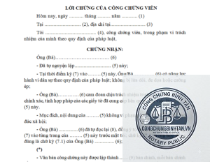 công chứng viên làm chứng di chúc