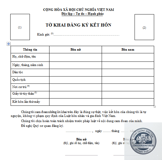 đăng k&yacute; kết h&ocirc;n cần giấy tờ g&igrave; - H&igrave;nh 4