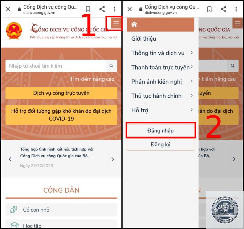 đăng ký khai sinh online
