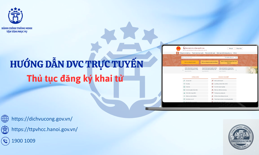 đăng ký khai tử trực tuyến