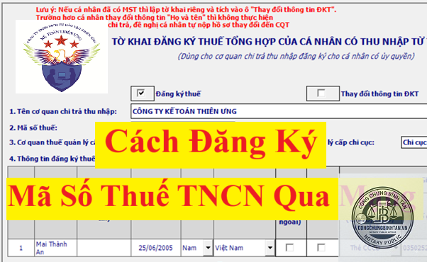 đăng ký mã số thuế cá nhân