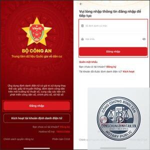 đăng nhập VNeID