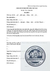 di chúc bằng văn bản là gì