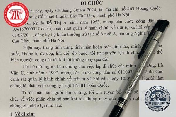 di chúc của người không ký được