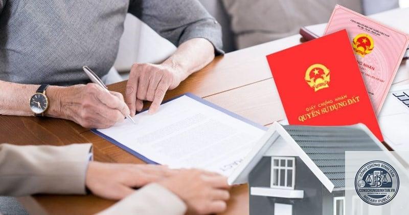 di chúc đất đang thế chấp