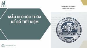 di chúc sổ tiết kiệm