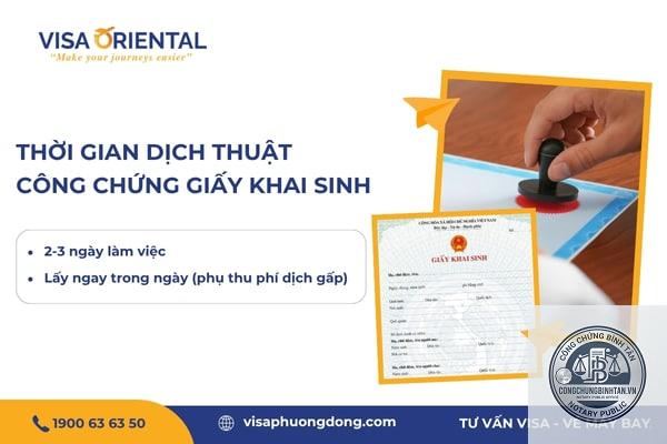 dịch công chứng giấy khai sinh mất bao lâu