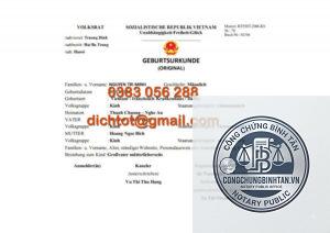 dịch giấy khai sinh tiếng đức