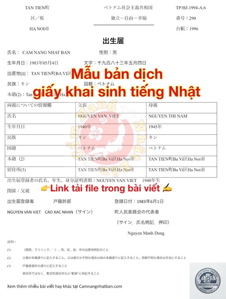dịch giấy khai sinh tiếng nhật - H&igrave;nh 2
