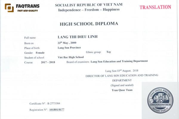 dịch thuật c&ocirc;ng chứng bằng tốt nghiệp - H&igrave;nh 2