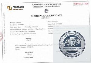 dịch thuật công chứng giấy kết hôn