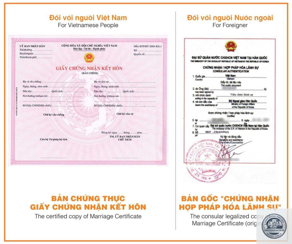 dịch thuật công chứng hồ sơ kết hôn