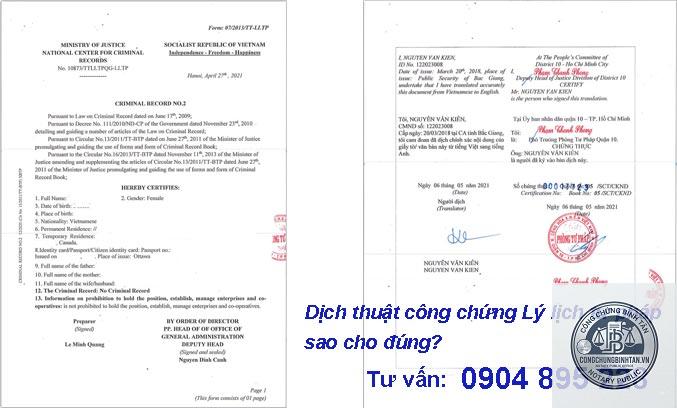 dịch thuật lý lịch tư pháp - Hình 1