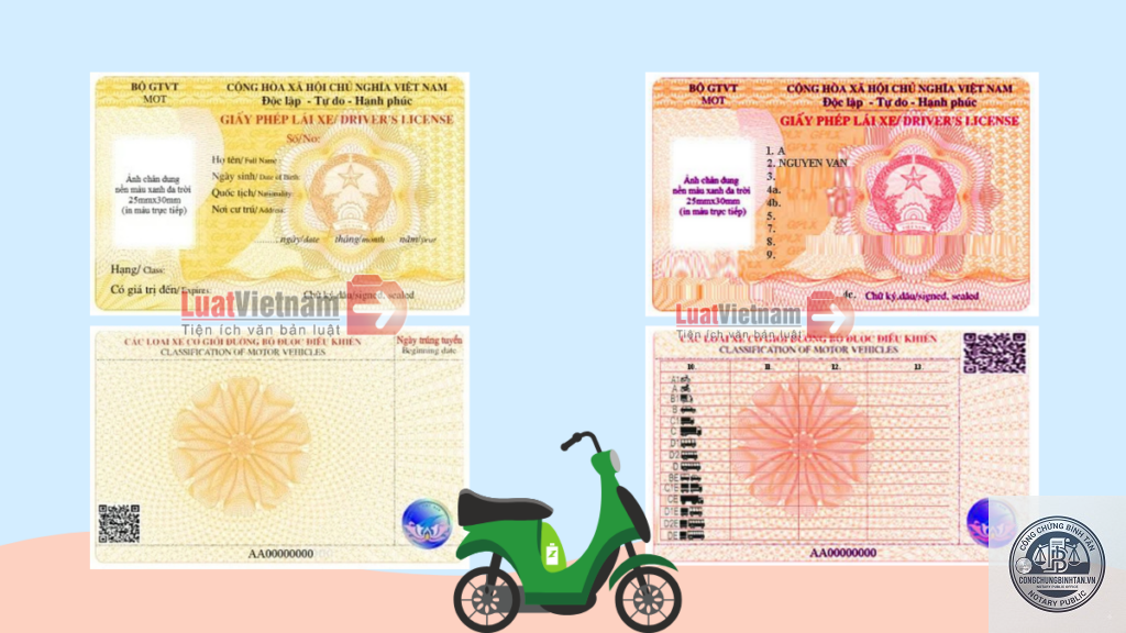 đổi bằng lái do đổi căn cước