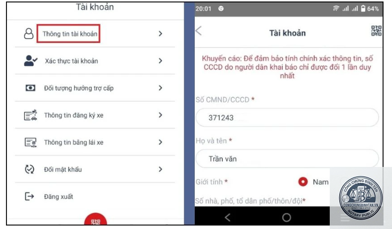 đổi email VNeID - H&igrave;nh 2