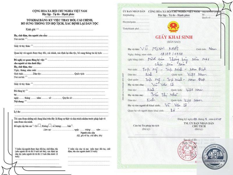 đổi th&ocirc;ng tin giấy khai sinh - H&igrave;nh 2