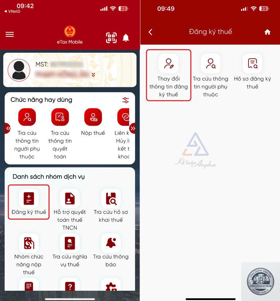 đổi thông tin mã số thuế online - Hình 3