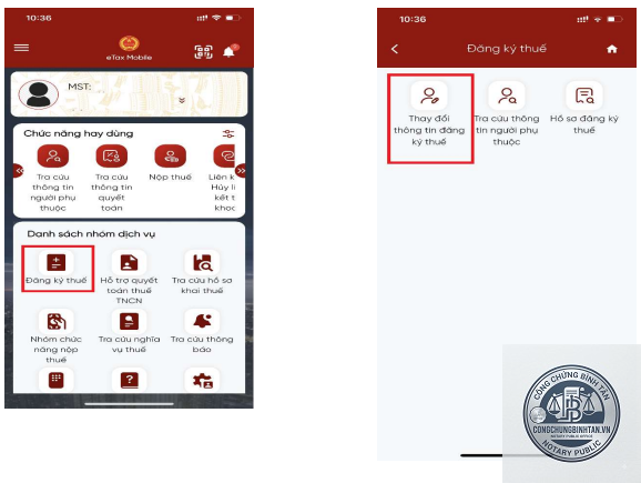 đổi thông tin mã số thuế online - Hình 4