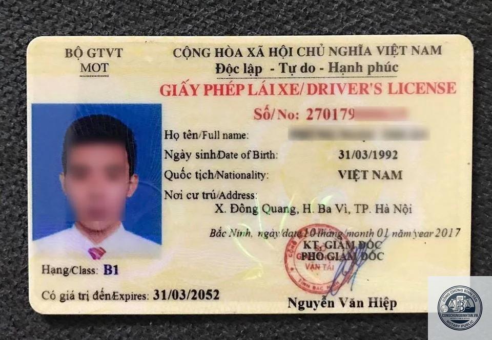 đồng bộ bằng lái xe - Hình 1