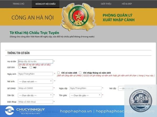 gia hạn hộ chiếu online