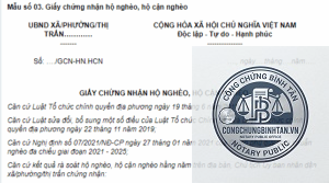 giấy chứng nhận hộ nghèo