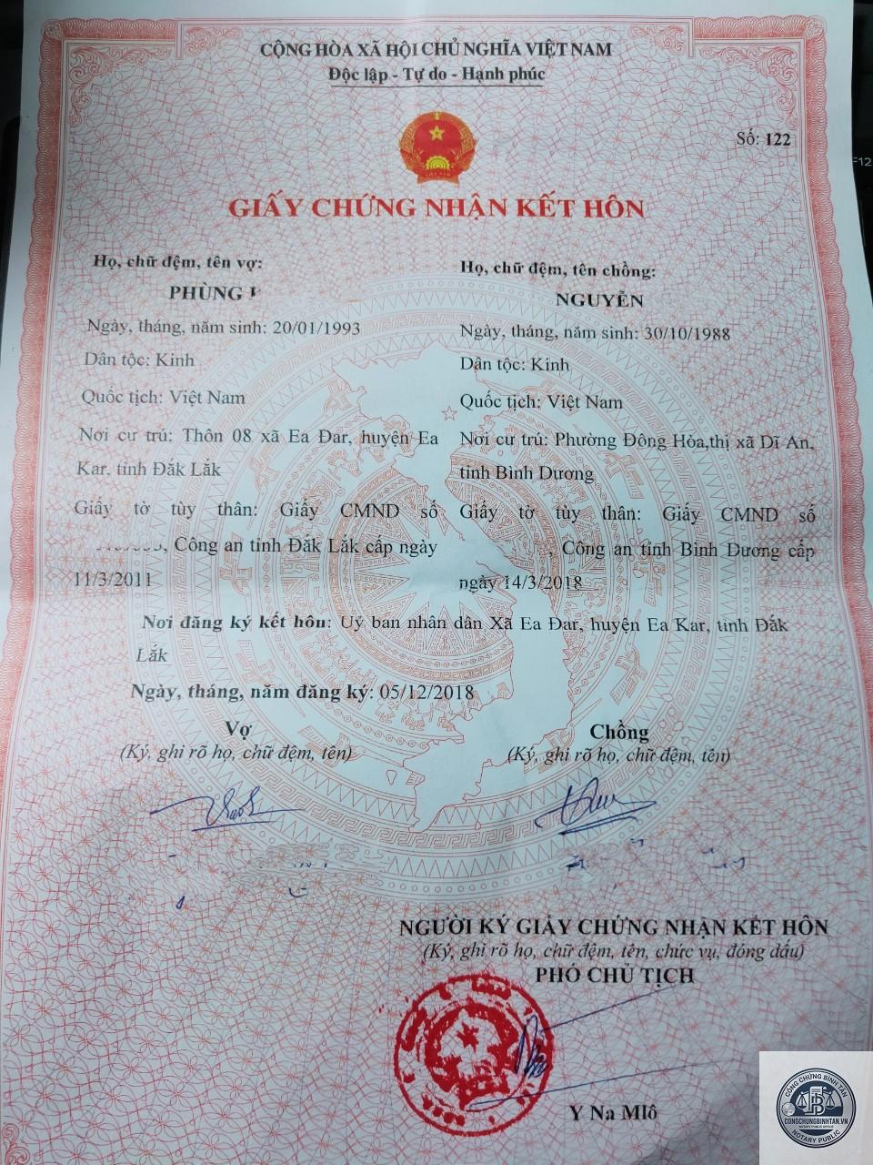 giấy chứng nhận kết hôn - Hình 1