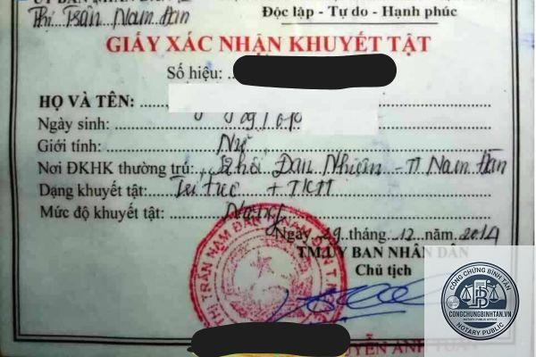 giấy chứng nhận khuyết tật - H&igrave;nh 3