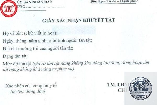 giấy chứng nhận khuyết tật - H&igrave;nh 5