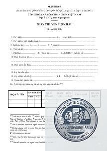 giấy chuyển hộ khẩu