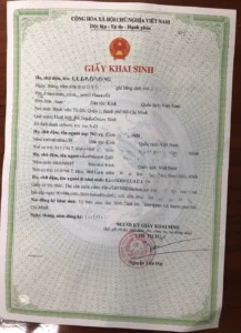 giấy khai sinh