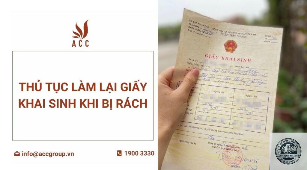 giấy khai sinh bị rách