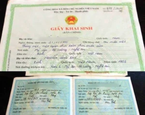 giấy khai sinh bị sai tên