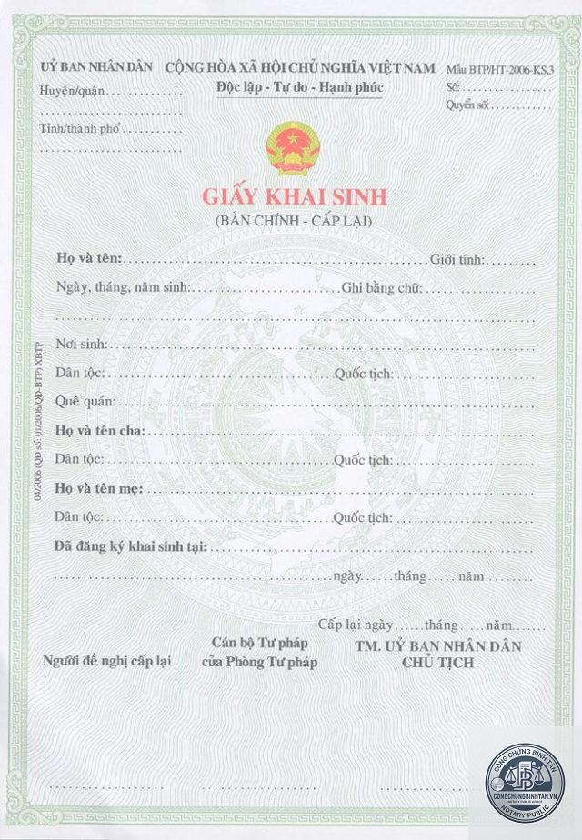 giấy khai sinh mất góc có sao không