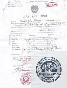 giấy khai sinh photo có chứng thực được không