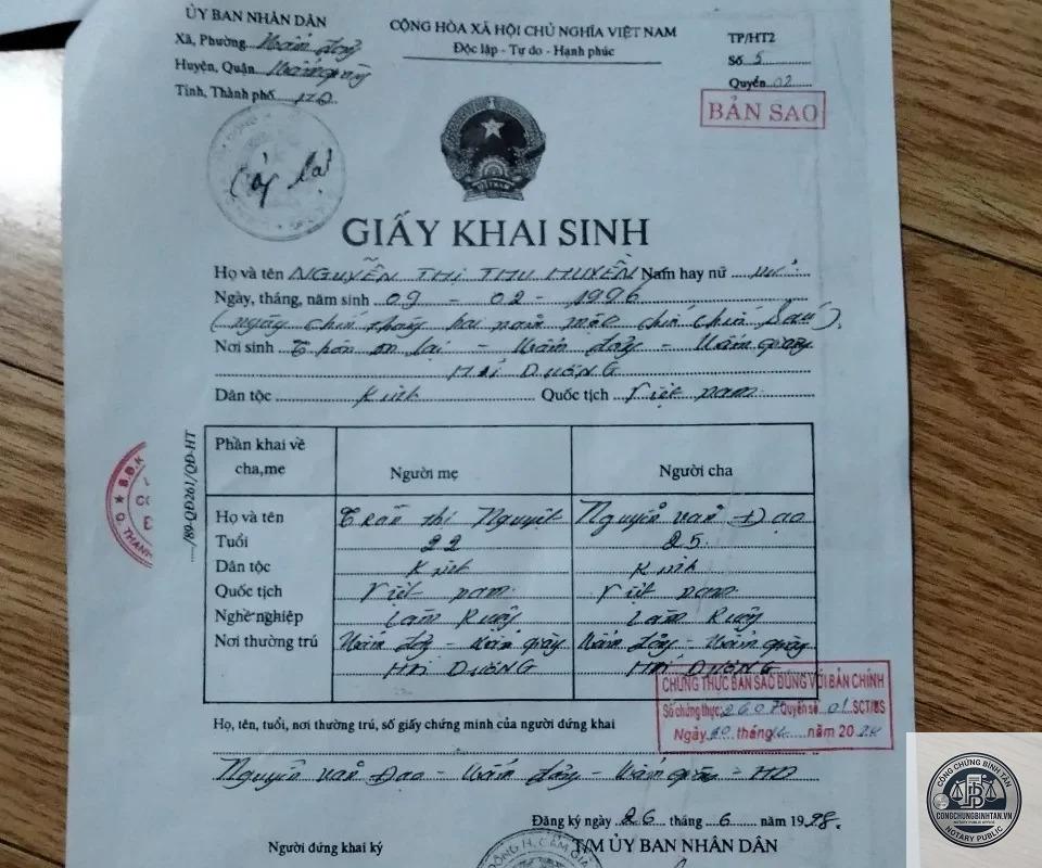 giấy khai sinh photo có chứng thực được không - Hình 4