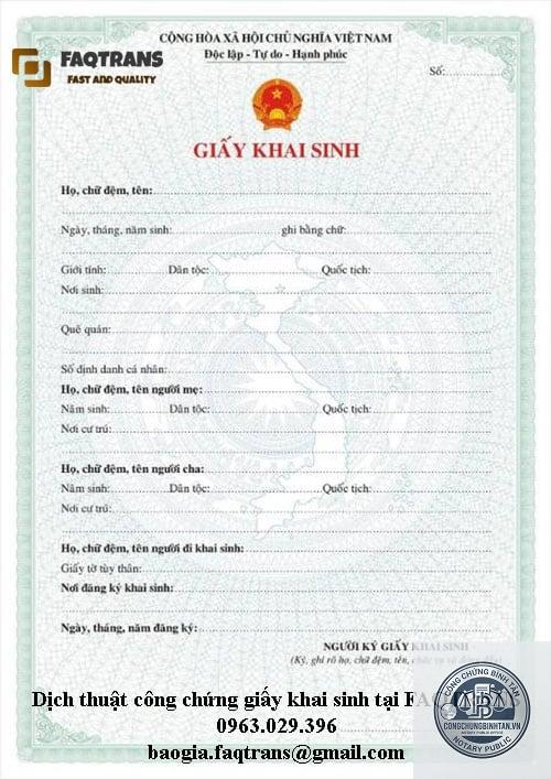 giấy khai sinh song ngữ ở đâu - Hình 2