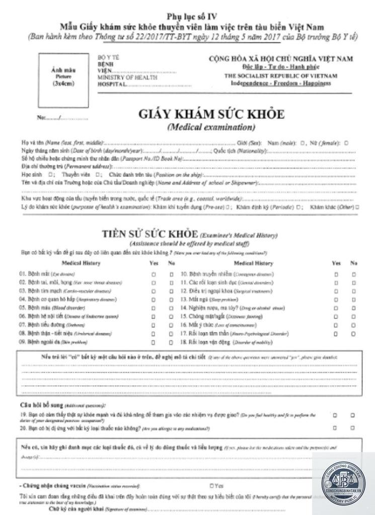 giấy kh&aacute;m sức khỏe - H&igrave;nh 2