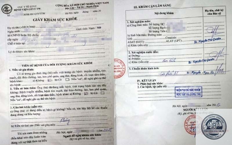 giấy khám sức khỏe đi nước ngoài - Hình 2