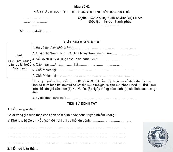 giấy khám sức khỏe xin việc - Hình 4